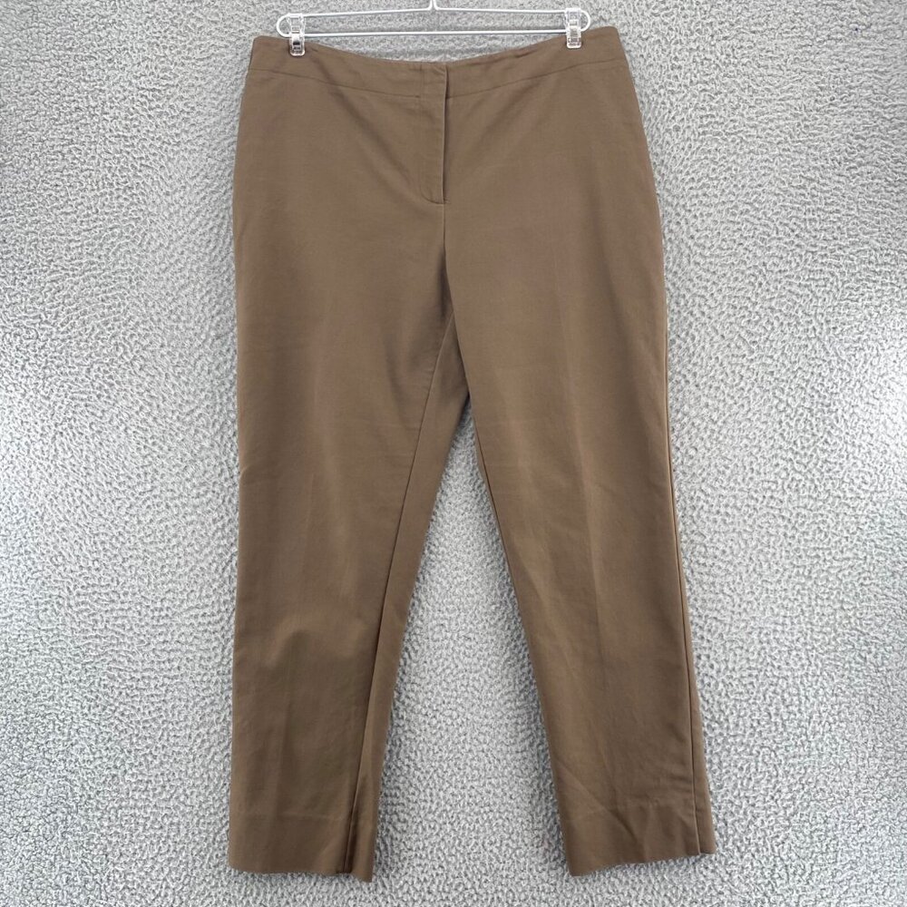 Chicos Pants Womens 1.5 US 10 Brown Stretch Skinny Ankle Pockets Office Career